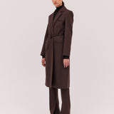 CHOCOLATE SUITING SHIFTING COAT