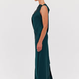 PETROL SILK ROMA GOWN