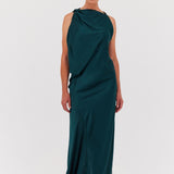 PETROL SILK ROMA GOWN