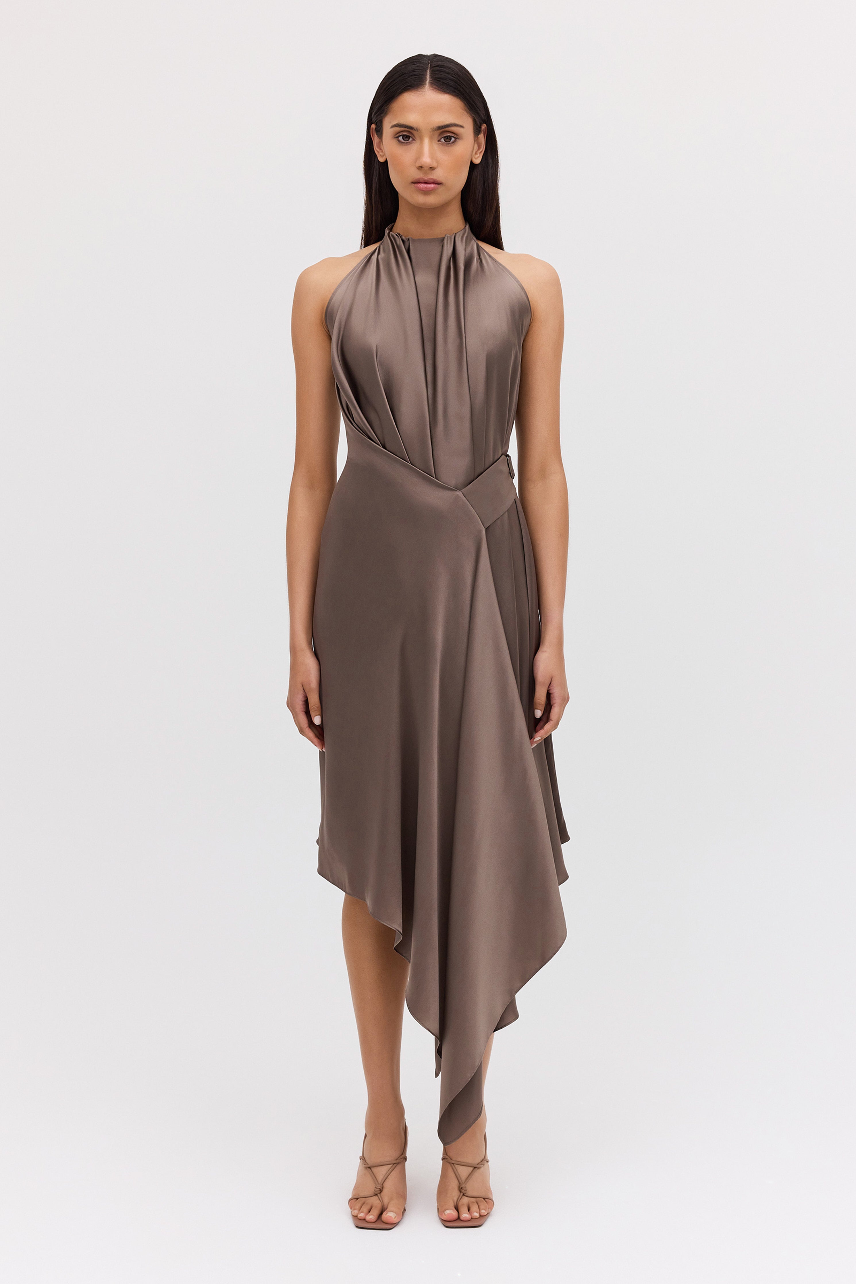 BRONZE SILK ISABELLA DRESS