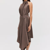 BRONZE SILK ISABELLA DRESS