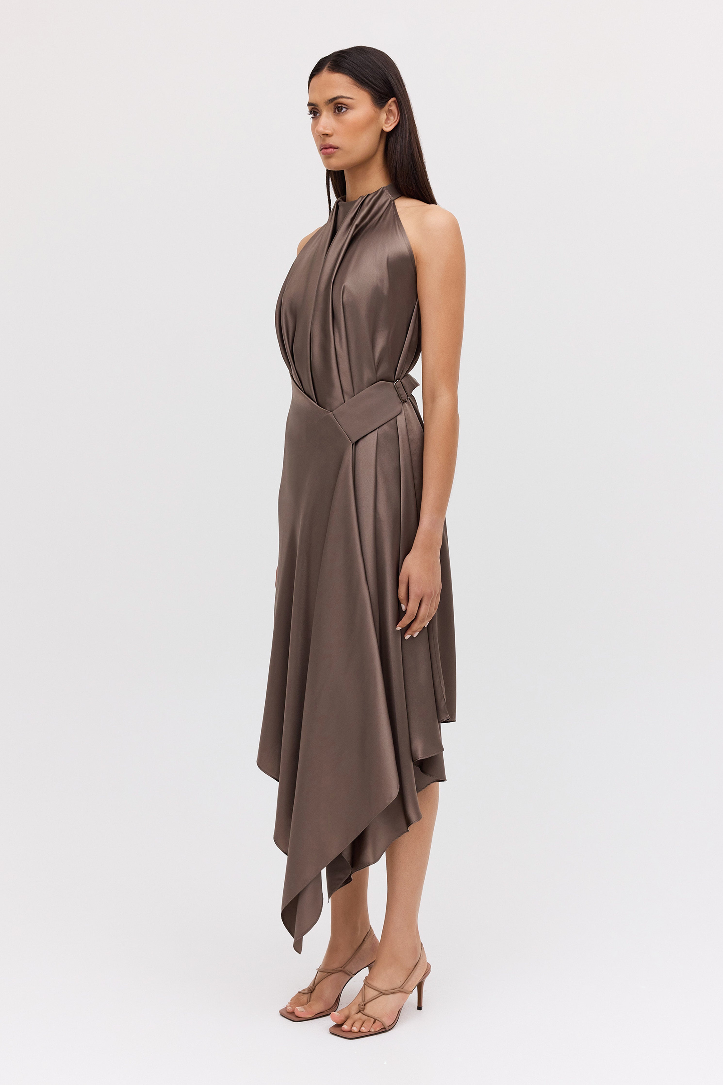 BRONZE SILK ISABELLA DRESS