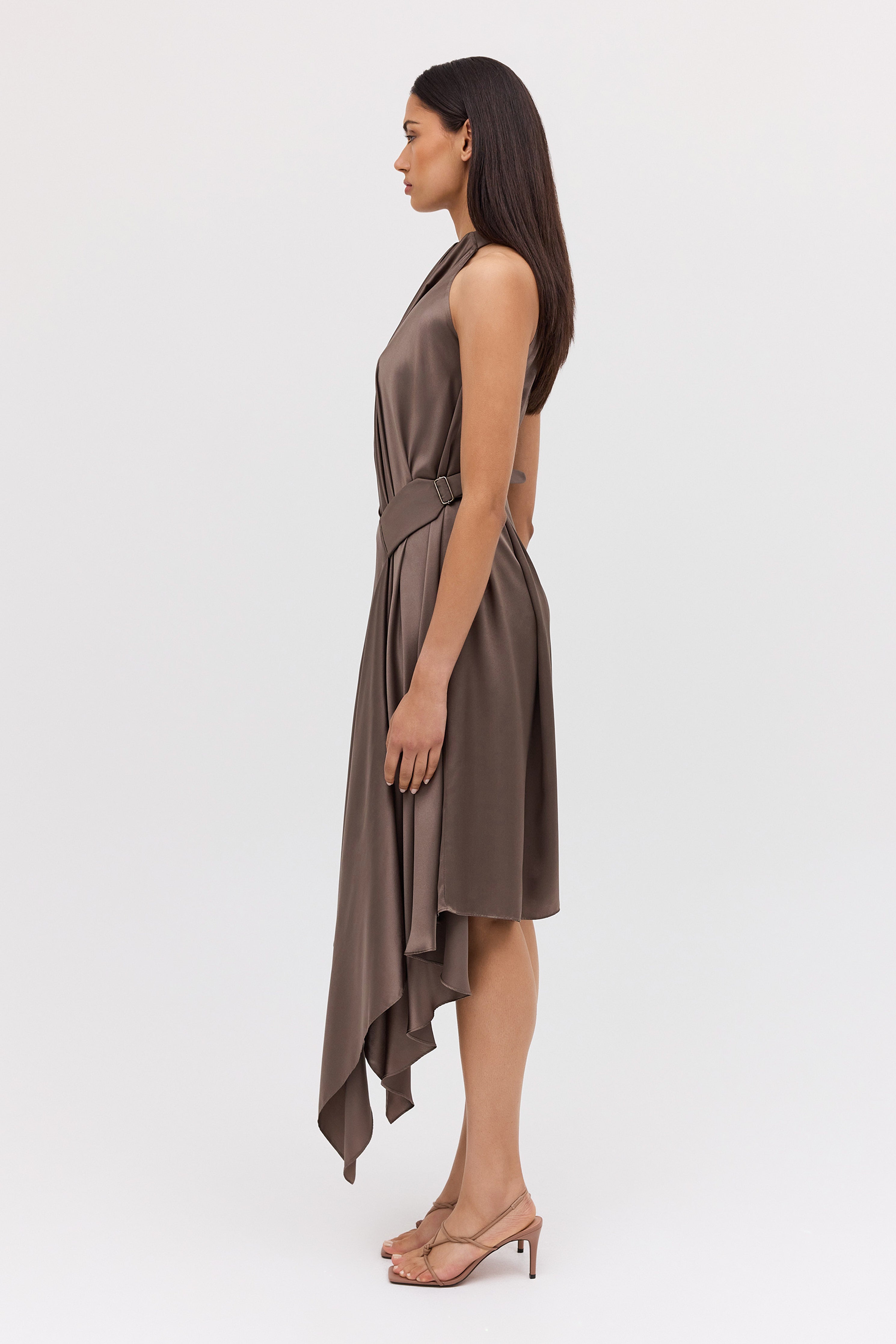 BRONZE SILK ISABELLA DRESS