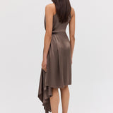 BRONZE SILK ISABELLA DRESS