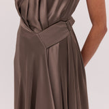 BRONZE SILK ISABELLA DRESS