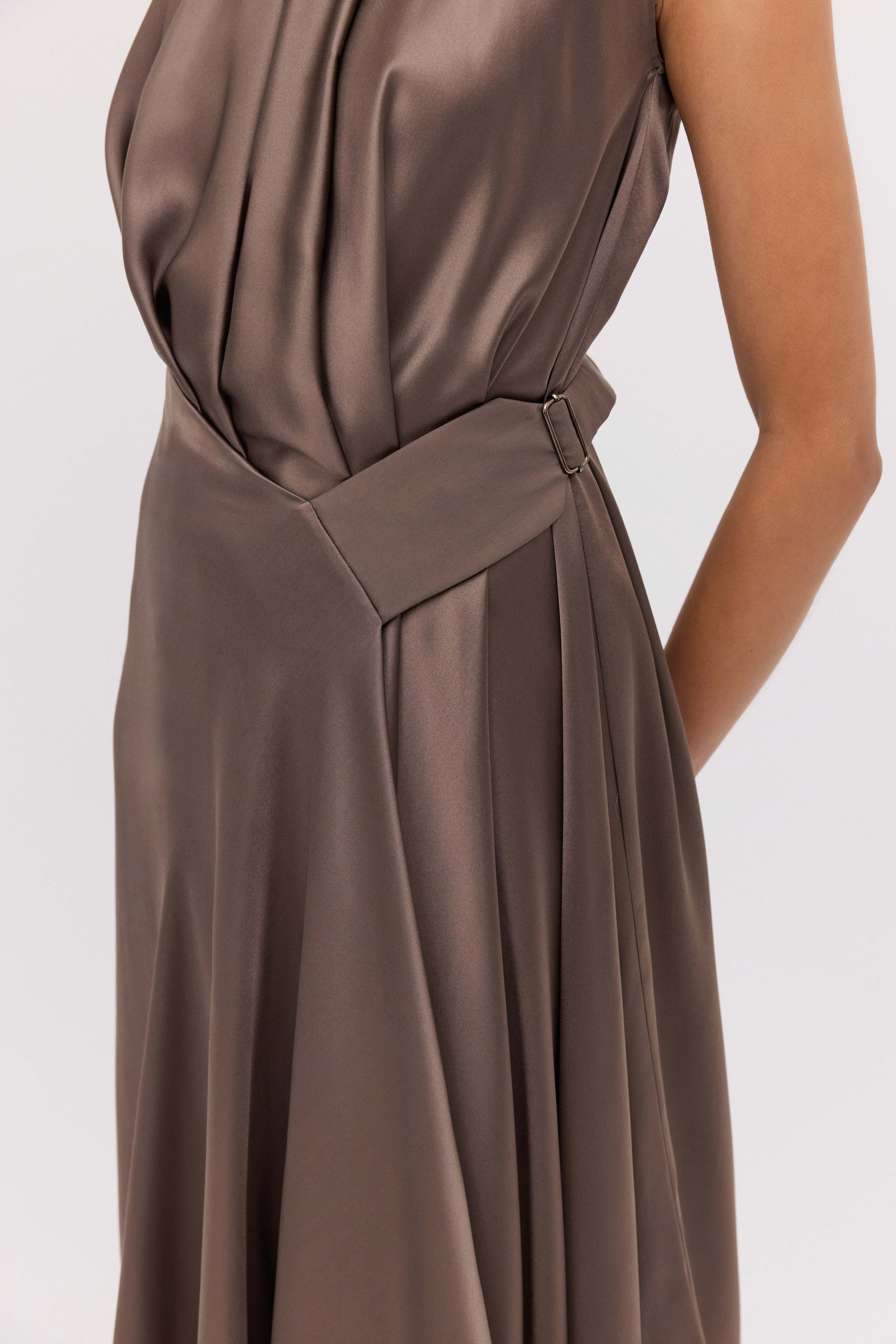 BRONZE SILK ISABELLA DRESS