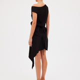 BLACK SATIN CREPE VICE TOP