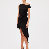 BLACK SATIN CREPE VICE TOP