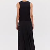 BLACK SATIN CREPE EVOKE WAISTCOAT