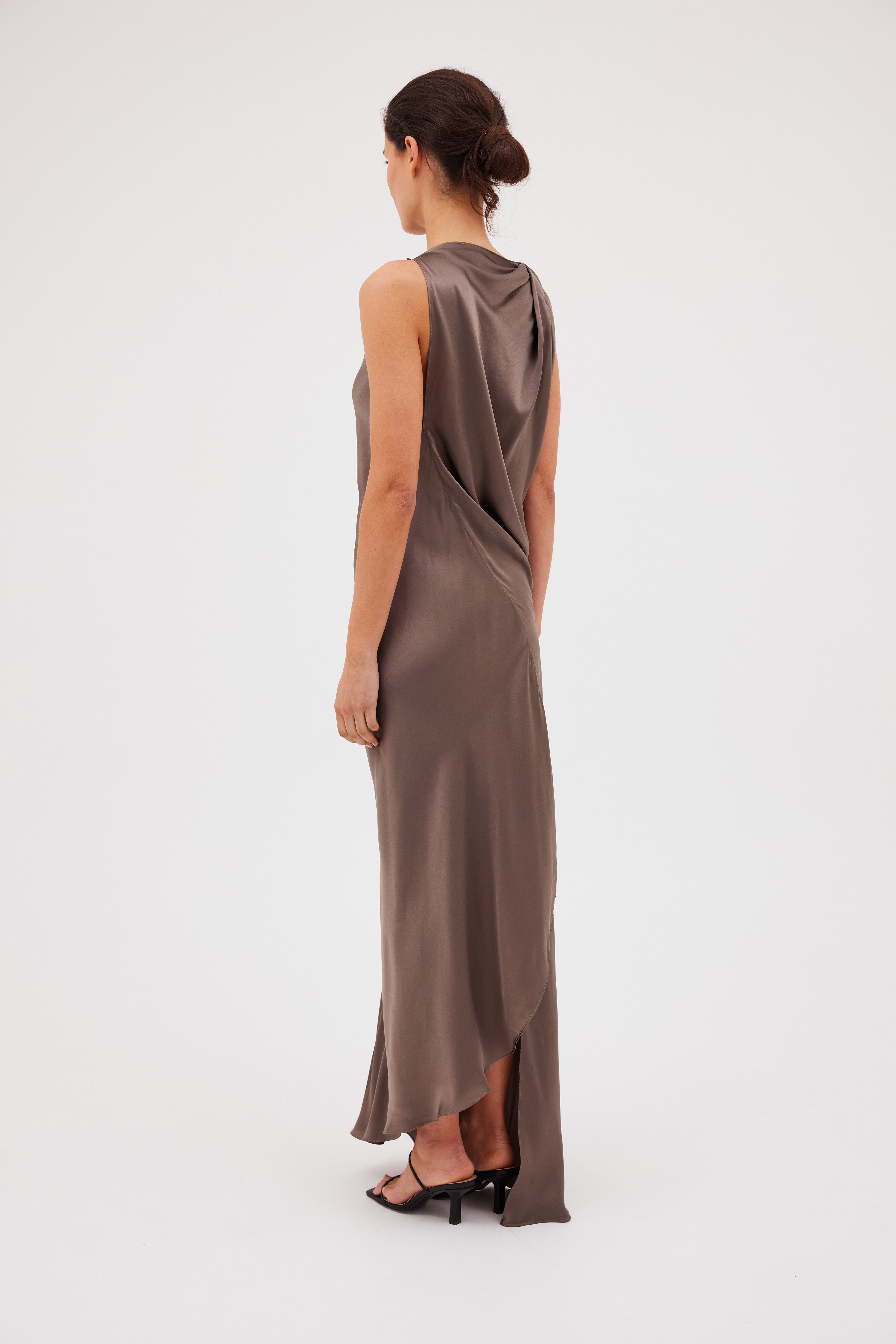 BRONZE SILK ROMA GOWN