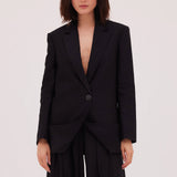 BLACK LINEN TWILL EVOKE JACKET