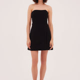 BLACK TRIACETATE MOSS MINI DRESS