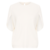 IVORY CREPE CRAWFORD TOP