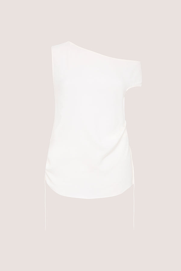 IVORY CREPE VICE TOP
