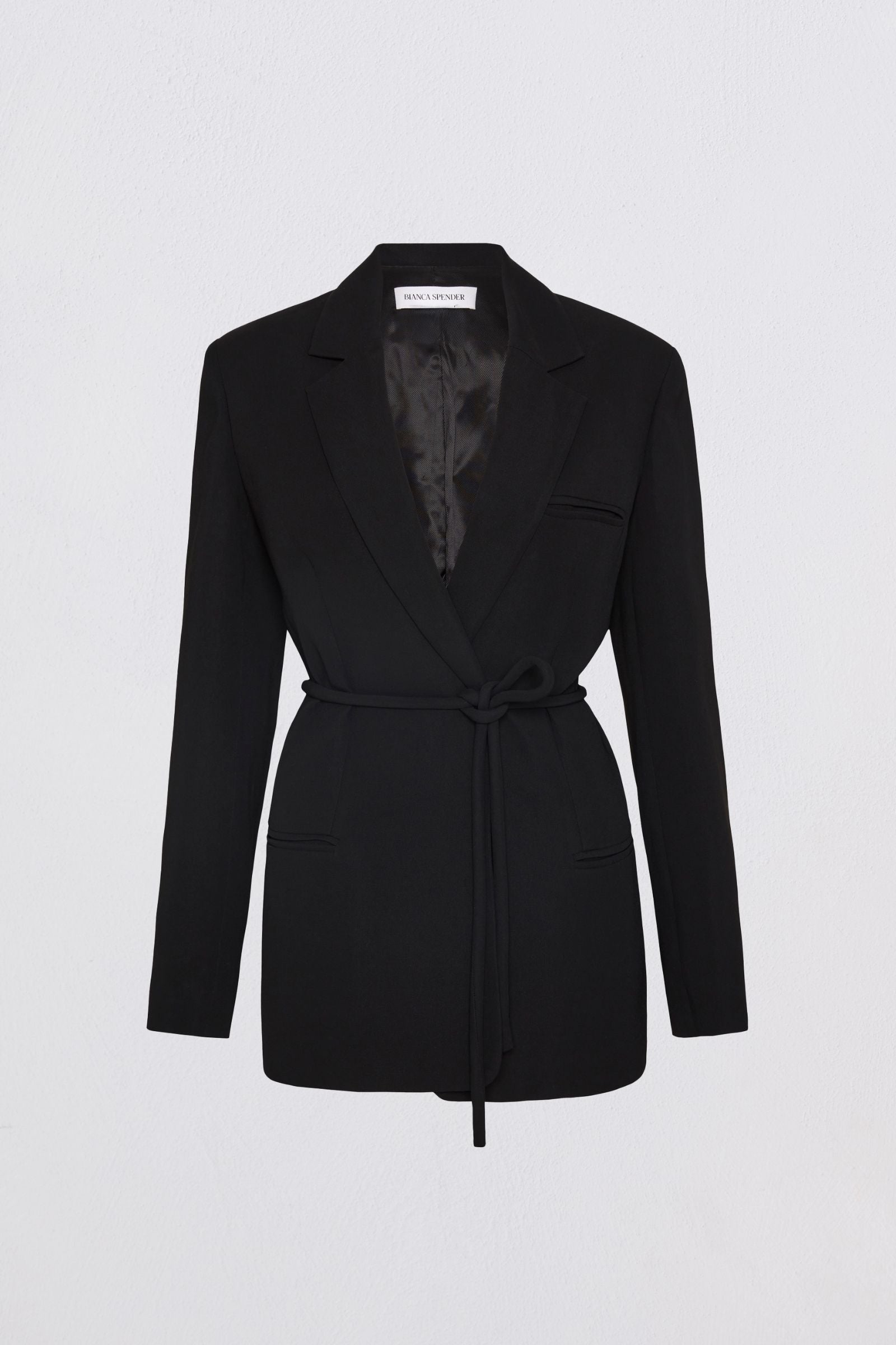 BLACK CREPE SHIFTING JACKET