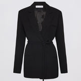 BLACK CREPE SHIFTING JACKET