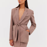TAUPE SUITING SHIFTING JACKET