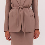 TAUPE SUITING SHIFTING JACKET
