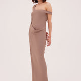 TAUPE SUITING LEONORA DRESS