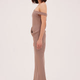 TAUPE SUITING LEONORA DRESS