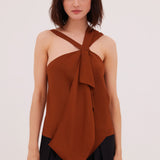 CINNAMON CREPE CONVERGING TOP