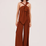 CINNAMON CREPE CONVERGING TOP