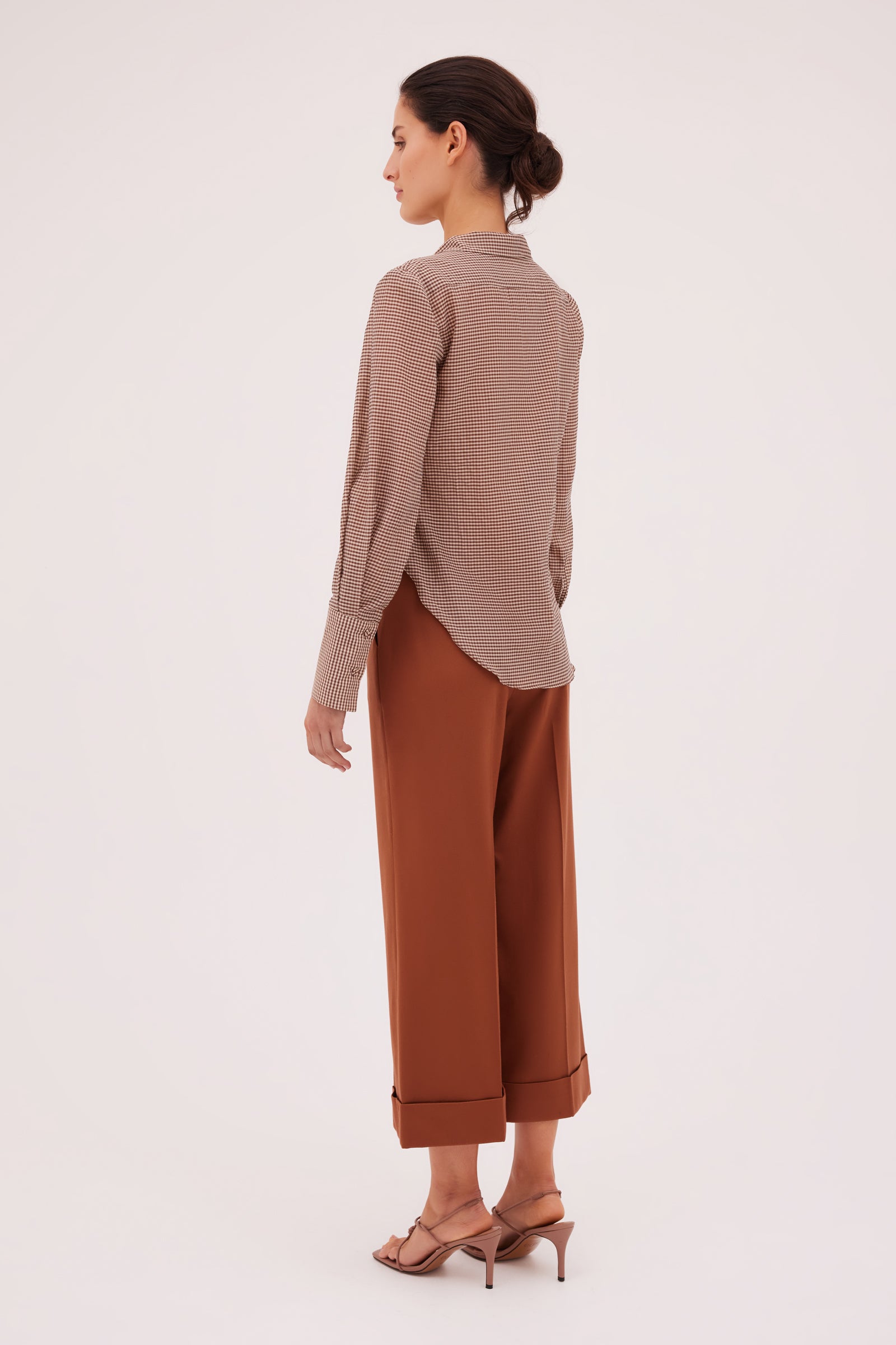 CHOCOLATE GINGHAM EMILIE SHIRT