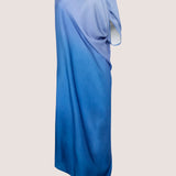 AZURE OMBRE SATIN PARAGON DRESS