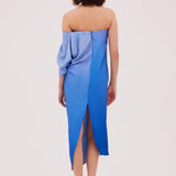 AZURE OMBRE SATIN PARAGON DRESS