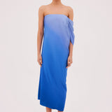 AZURE OMBRE SATIN PARAGON DRESS