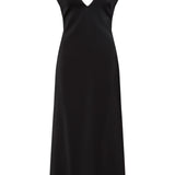 BLACK SATIN CREPE PRESSON DRESS