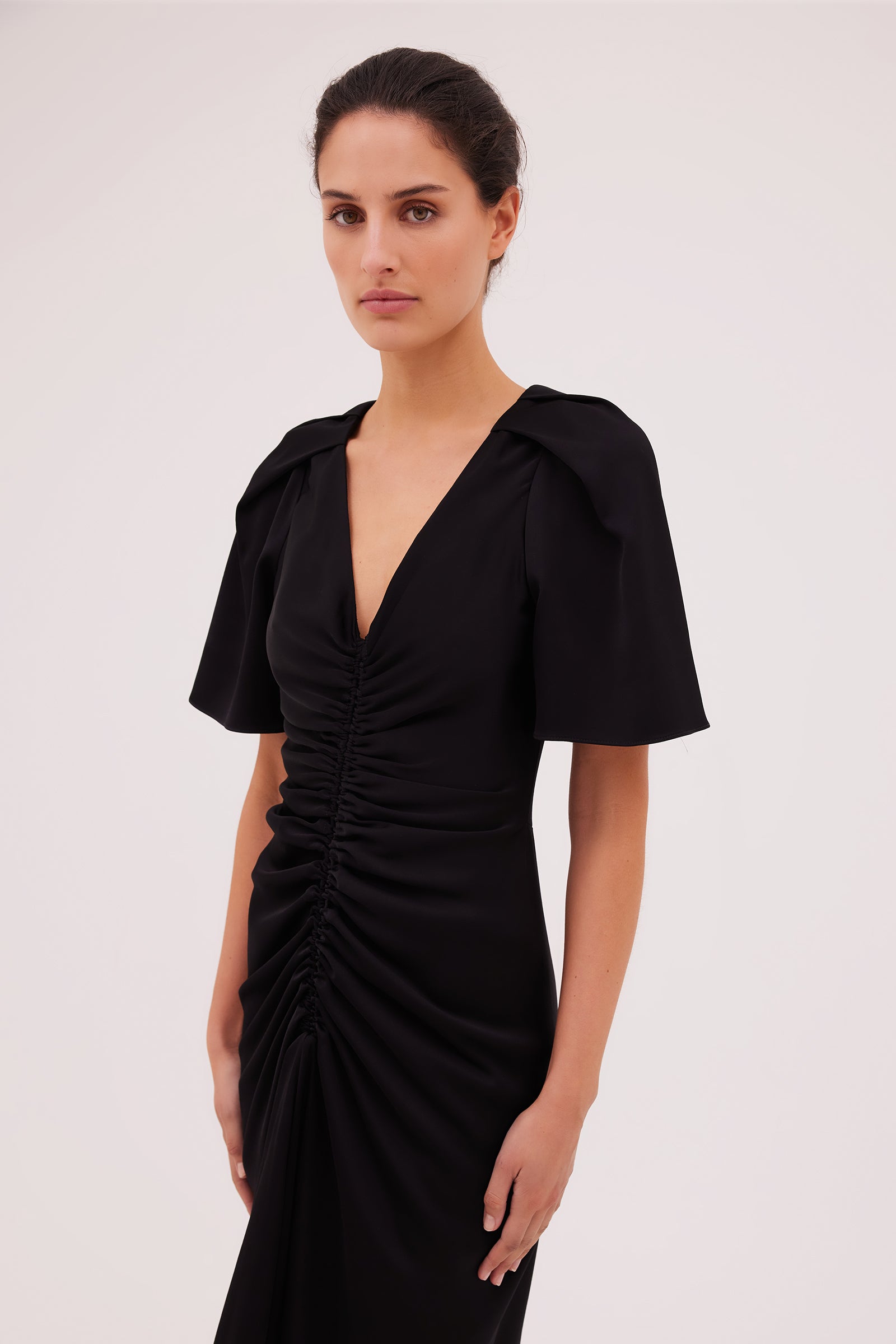 BLACK SATIN BELLINI DRESS – Bianca Spender