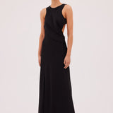 BLACK JERSEY SUITING ANCHOR GOWN