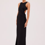 BLACK JERSEY SUITING ANCHOR GOWN