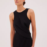 BLACK JERSEY SUITING ANCHOR GOWN