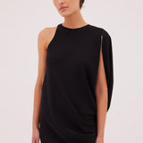 BLACK JERSEY SUITING DIVISION MINI DRESS