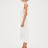 IVORY SATIN CREPE MAJORCA DRESS