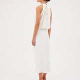 IVORY SATIN CREPE MAJORCA DRESS