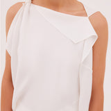 IVORY SATIN CREPE MAGRITTE TOP