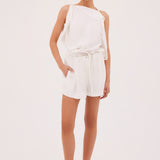 IVORY SATIN CREPE MAGRITTE TOP