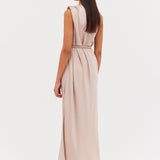 SAND SATIN IBIZA GOWN