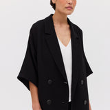 BLACK CREPE ARBUS COAT