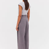 GREY WOOL KENT PANT