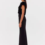 BLACK VELVET LINEAR SKIRT