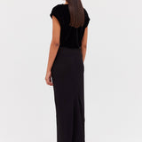 BLACK VELVET LINEAR SKIRT