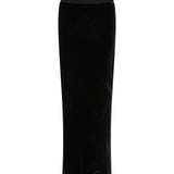 BLACK VELVET LINEAR SKIRT