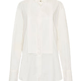 WHITE COTTON TUXEDO SHIRT