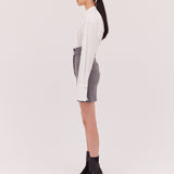 GREY WOOL PIVOT SKIRT