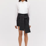WHITE COTTON TUXEDO SHIRT