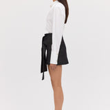 WHITE COTTON TUXEDO SHIRT